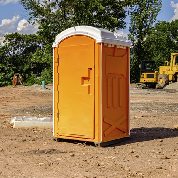 how often are the portable restrooms cleaned and serviced during a rental period in Buck Grove IA